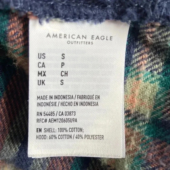 American Eagle | Hooded Long Sleeve Button  Up - Picture 9 of 9